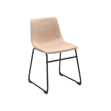 Brassex Rachel Vintage Beige Fabric Upholstered Dining Chair, 2-pc Front_Angled_Right