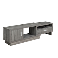 Meuble extensible pour téléviseur avec étagère et armoire de rangement Brassex Denise, gris, 48 po