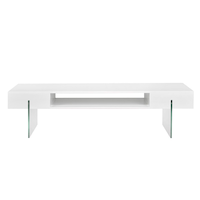 Meuble pour téléviseur contemporain avec tablette de rangement ouverte Brassex Danielle, blanc, 60 po