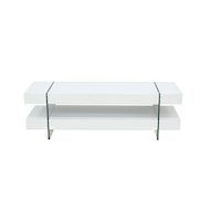 Meuble pour téléviseur avec tablette de rangement ouverte Brassex Sally, blanc, 59 po