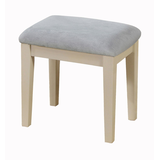 Brassex Lysh 1-Drawer Dressing Table Makeup Vanity Set with Stool & Mirror, White Front_Angled_Left