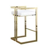 Tabouret Take Me Home Harvey, cadre doré, blanc Back_Angled_Right