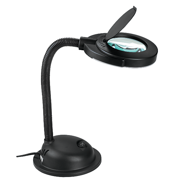 Noma Led Desk Lamp Magnifier Black, Portable Magnifier Desk Lamp