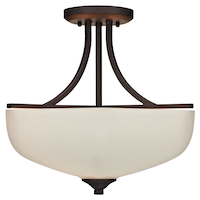 For Living Manchester 3-Light Bronze Semi-Flush Mount