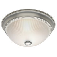 For Living Frosted Swirl Glass Shade Flush Mount Ceiling Light Fixture, Brushed Pewter, 11-in Bottom_Plunge