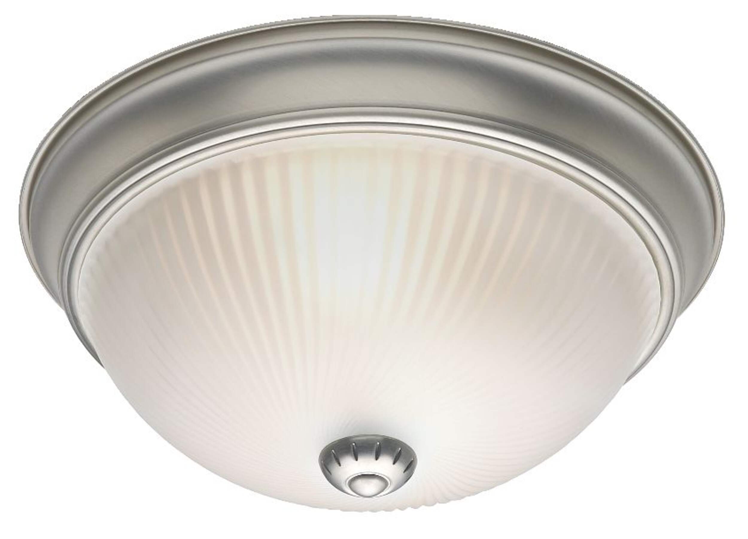 For Living Frosted Swirl Glass Shade Flush Mount Ceiling Light Fixture, Brushed Pewter, 13-in Bottom_Plunge