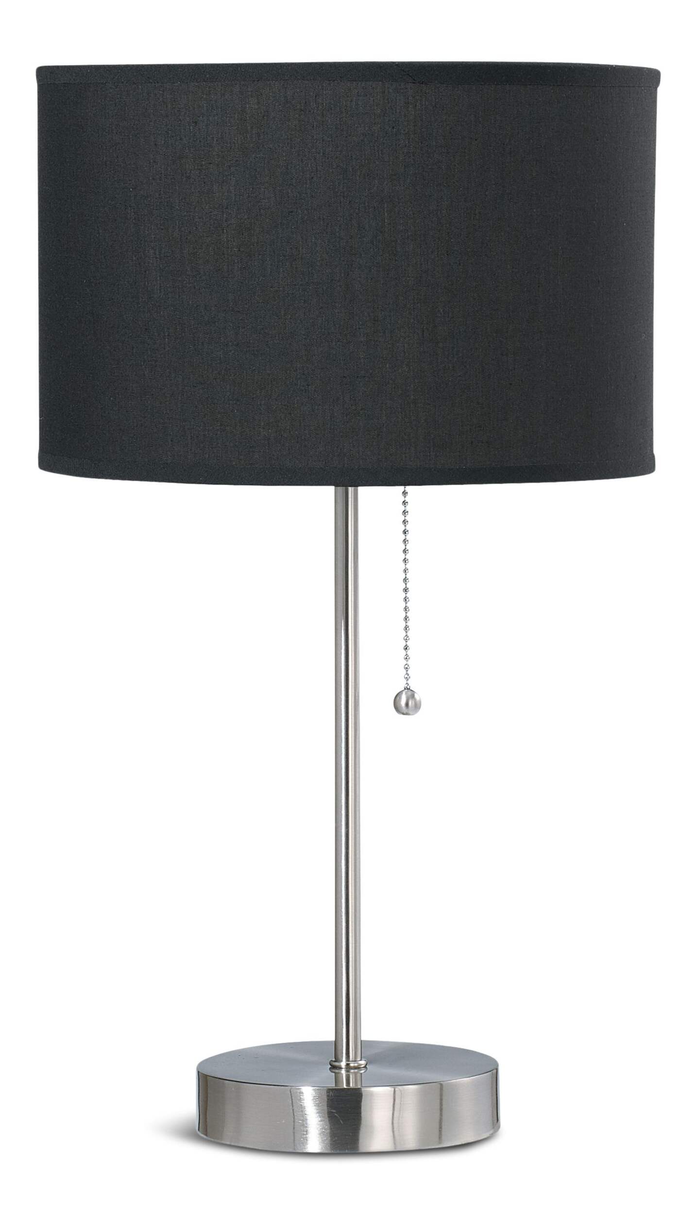 CANVAS Graydon Fabric Drum Shade Table Lamp, 17.25-in, Brushed Nickel Front_Flat