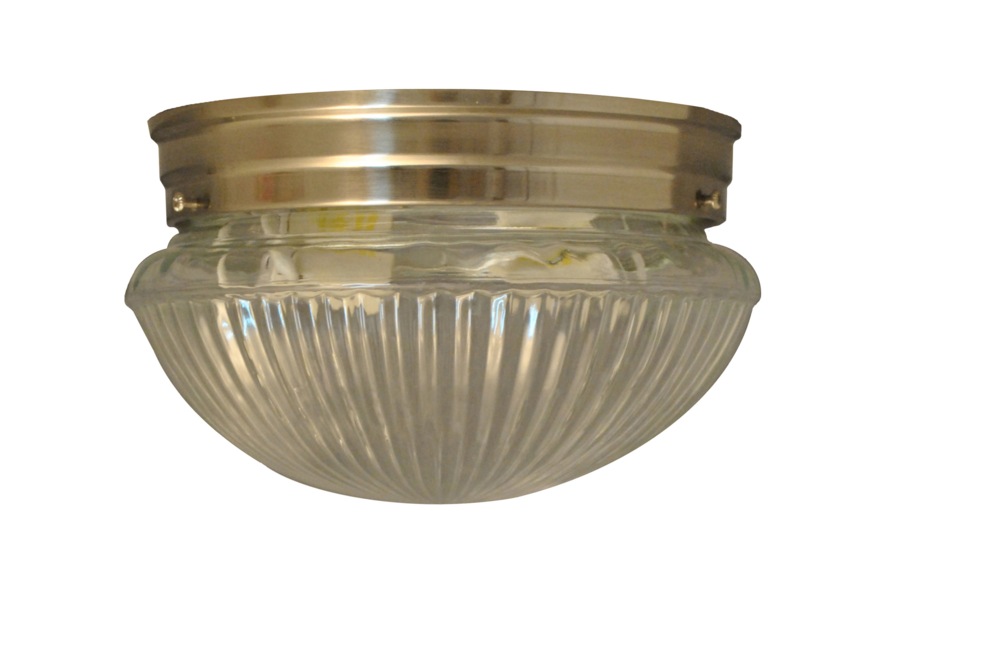 For Living 2Light Ribbed Glass Flush Mount, Brushed Steel Canadian Tire