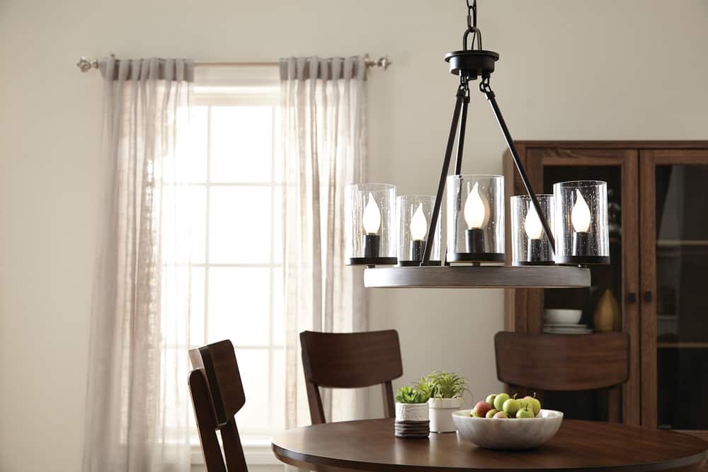 Canvas Vittoria Wood Glass Chandelier, Dining Room Light Fixtures Canadian Tire
