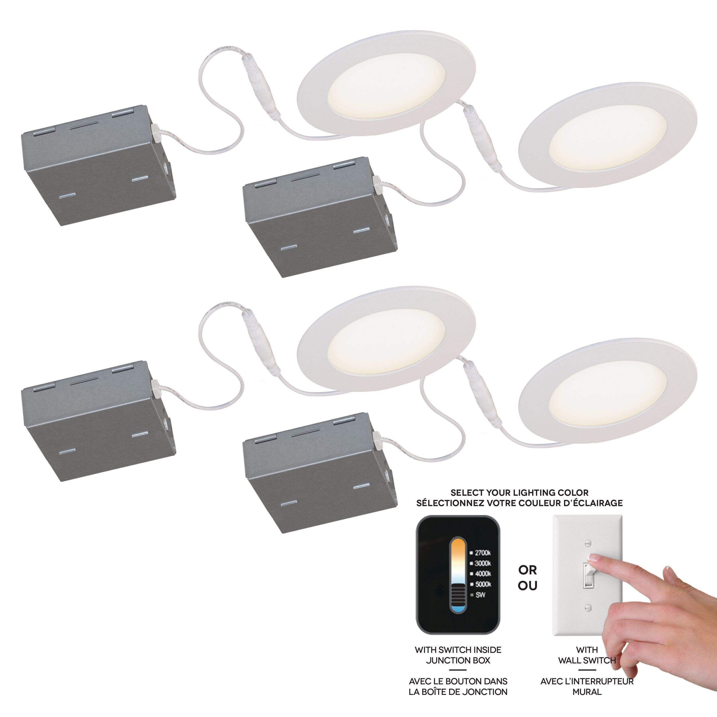 BAZZ CCT Recessed Lights, 4in, 4pk Canadian Tire
