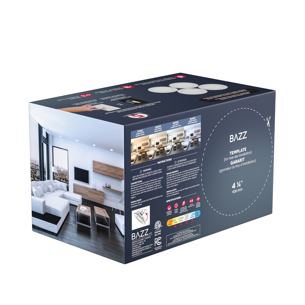 BAZZ CCT Recessed Lights, 4in, 4pk Canadian Tire