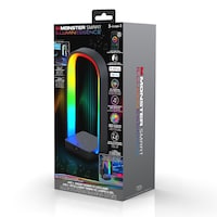 Monster Illuminessence ARC+ Smart RGBIC LED Lamp with USB & Wireless Charging Front_Three_Fourths_Angled_Left