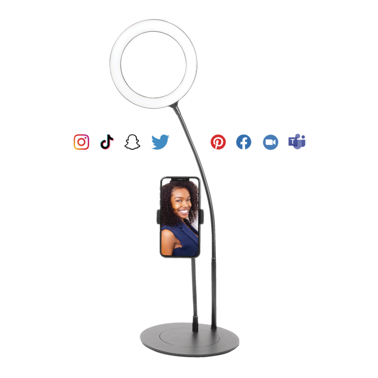 Mobifoto Mobilite 6 in LED Ring Light with Desk Tripod Phone Holder Canadian Tire