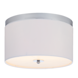 CANVAS Finley 2-Light Flush Mount Ceiling Light Fixture, White Linen Shade, Chrome, 12-in Bottom_Plunge