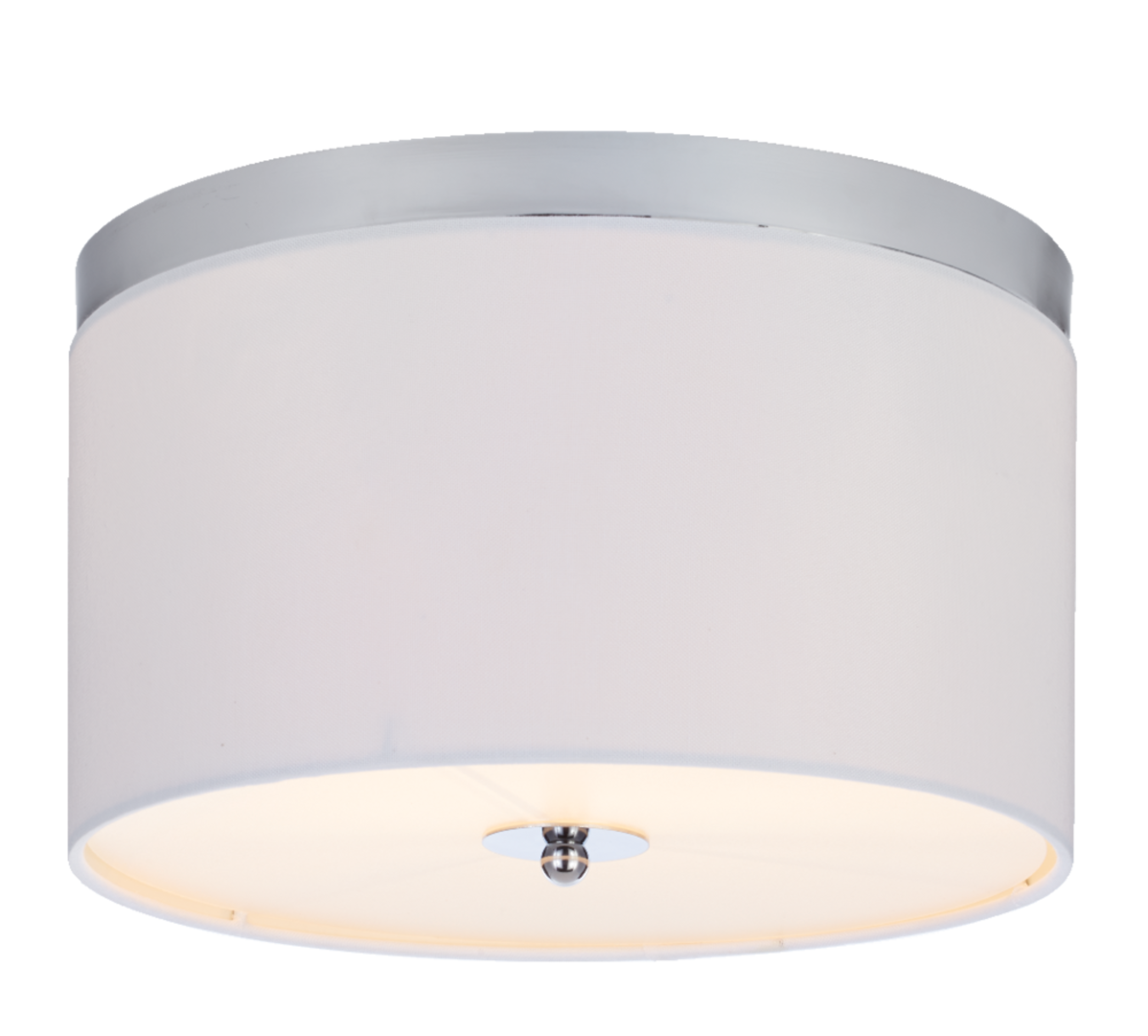 CANVAS Finley 2-Light Flush Mount Ceiling Light Fixture, White Linen Shade, Chrome, 12-in Bottom_Plunge