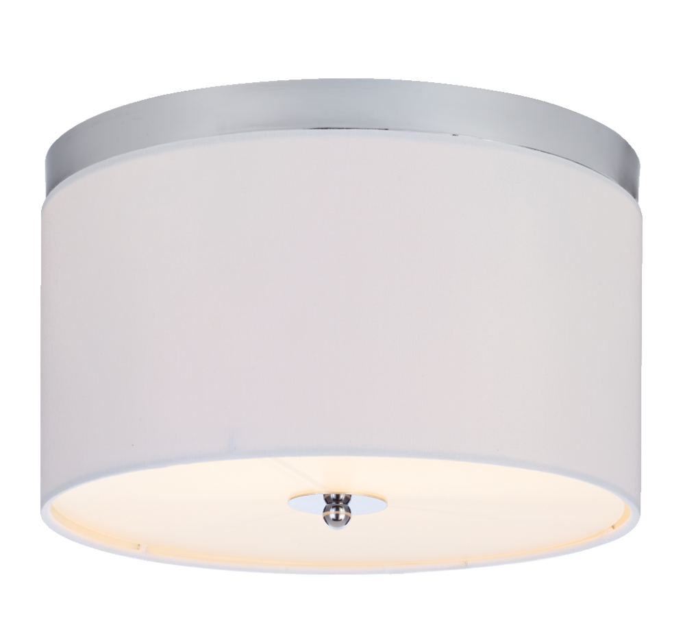 CANVAS Finley 2Light White Linen Shade Flush Mount Ceiling Light