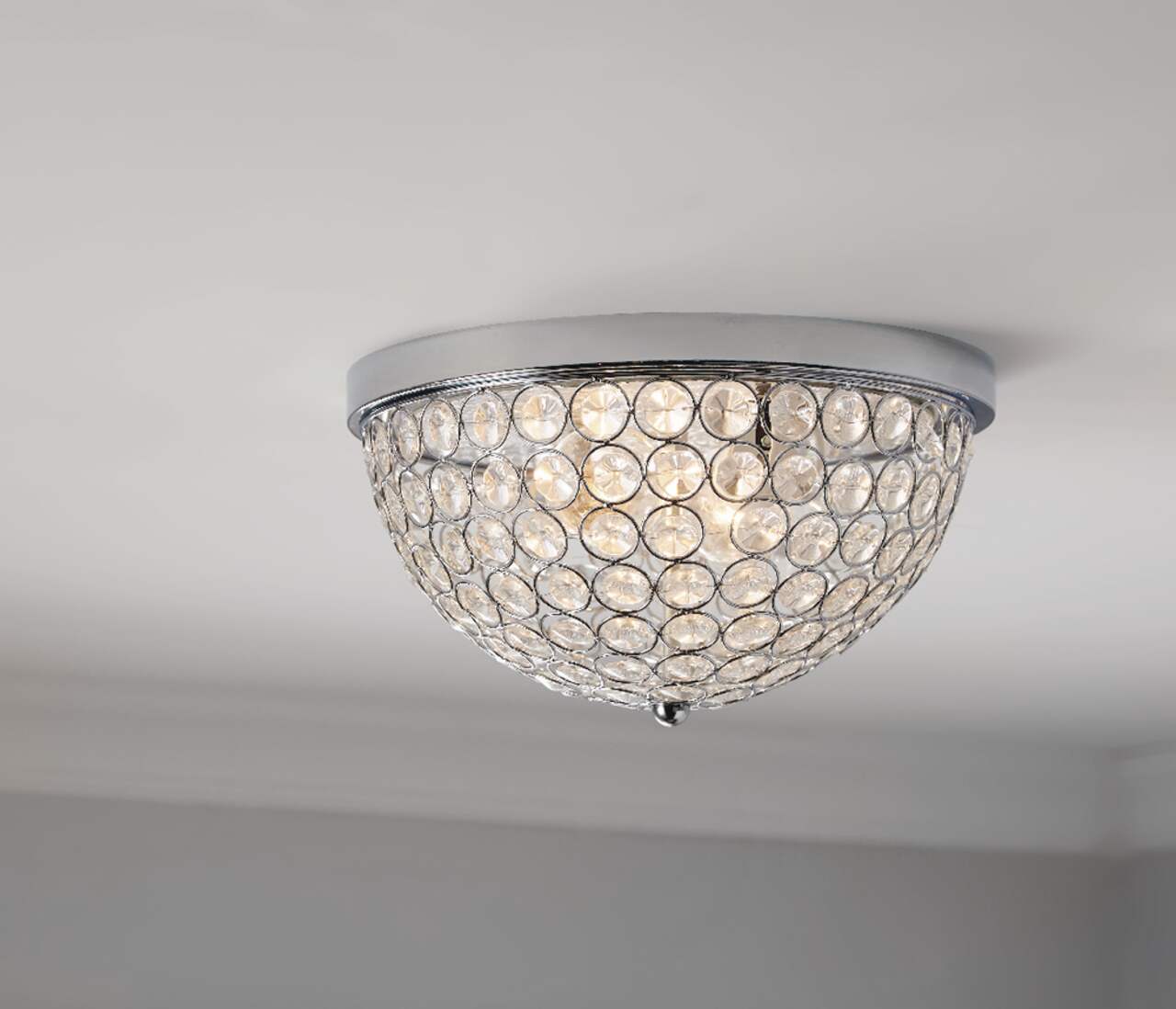 CANVAS Chelsea 2 Light Crystal Shade Flush Mount Ceiling Light