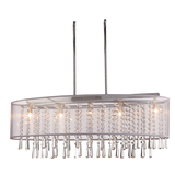 CANVAS Elanor 5-Light Satin Shade Crystal Chandelier, Chrome Bottom_Plunge