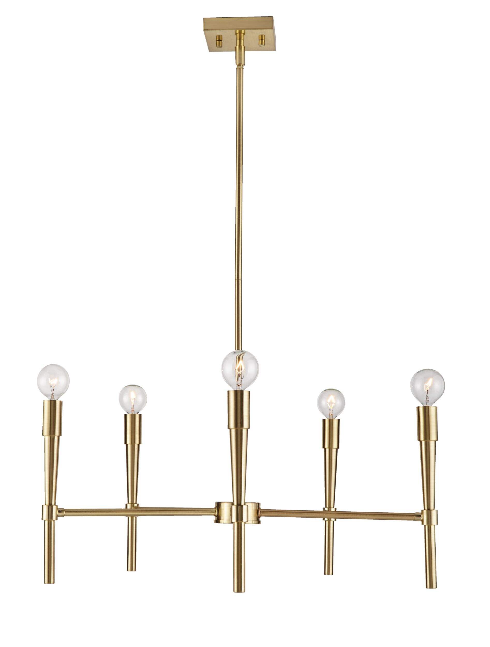 CANVAS Harlowe 5-Light Chandelier, Brushed Brass Front_Flat