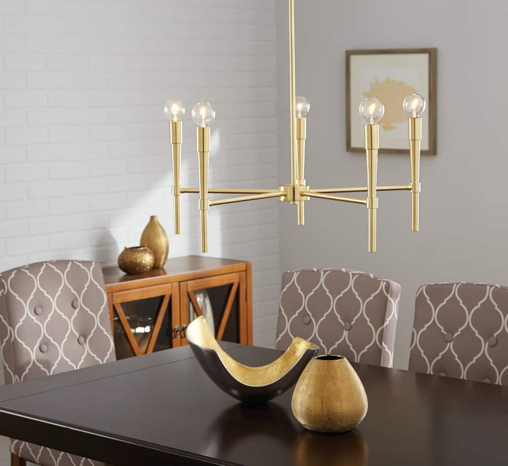 CANVAS Harlowe 5Light Chandelier, Brushed Brass Canadian Tire