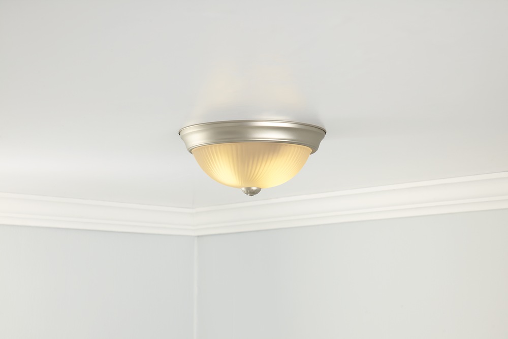 For Living Frosted Swirl Glass Shade Flush Mount Ceiling Light Fixture