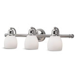 CANVAS Essence 3-Light Vanity Light Fixture w/ Opal White Glass Shade, Brushed Nickel Front_Angled_Left