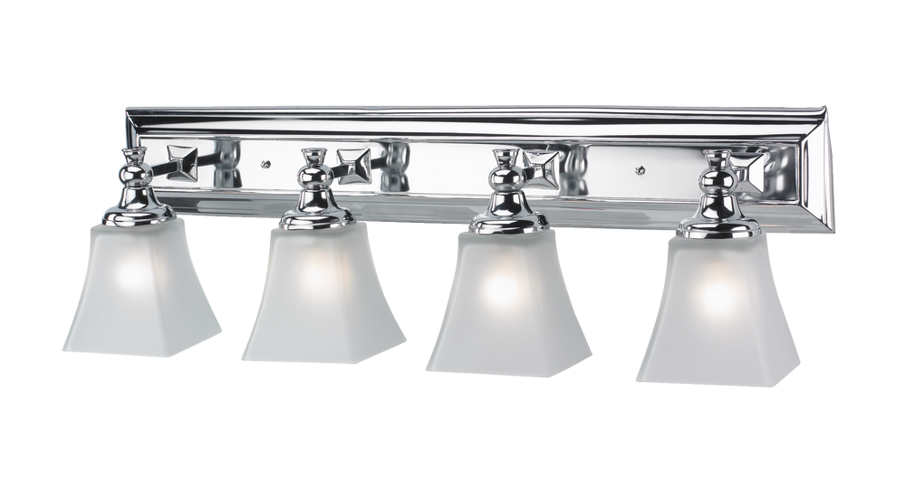 CANVAS Neptune 4Light Square Frosted White Glass Shade Vanity Light