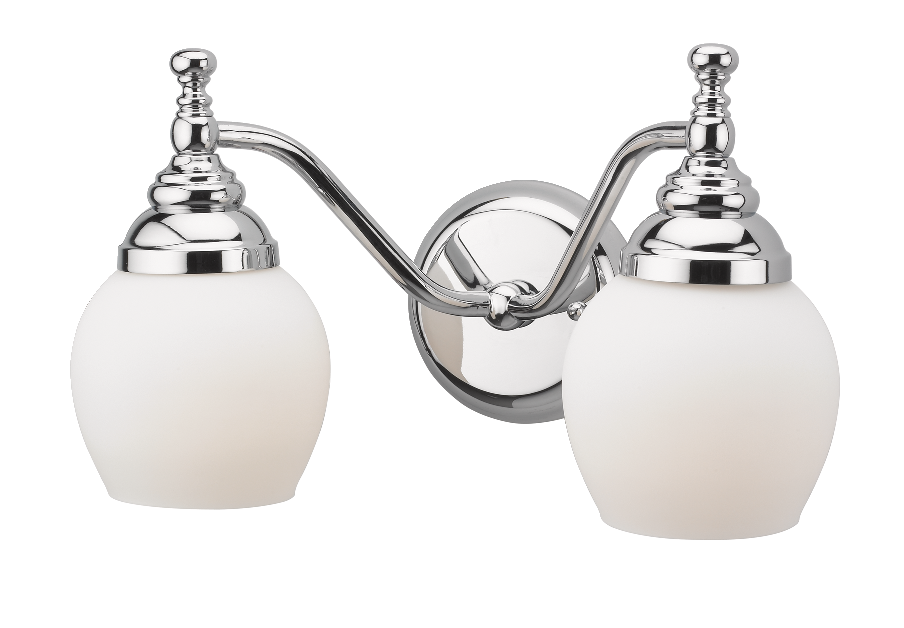 CANVAS Serenity 2Light Frosted White Glass Shade Round Vanity Light