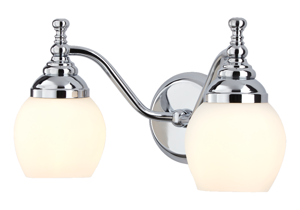 CANVAS Serenity 2Light Frosted White Glass Shade Round Vanity Light