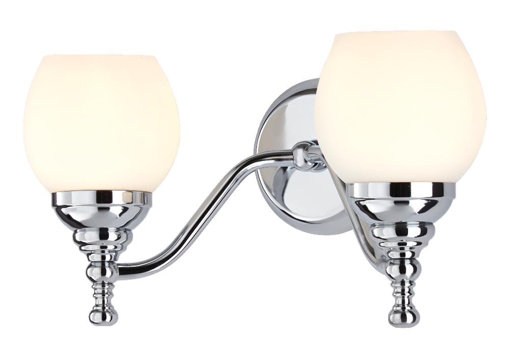 CANVAS Serenity 2Light Frosted White Glass Shade Round Vanity Light