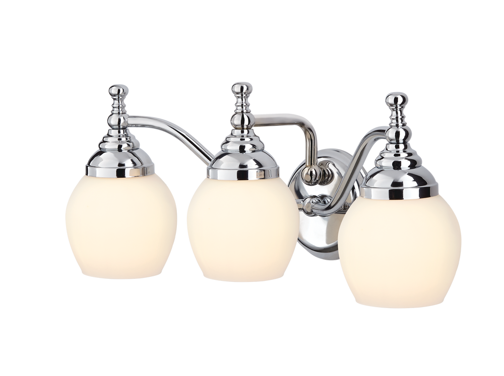 CANVAS Serenity 3Light Frosted White Glass Shade Round Vanity Light