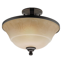 For Living Sabrina 3-Light Bronze Semi-Flush Mount