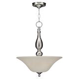 For Living Rosanna 3-Light Frosted Glass Shade Ceiling Pendant Light Fixture, Brushed Nickel Front_Flat