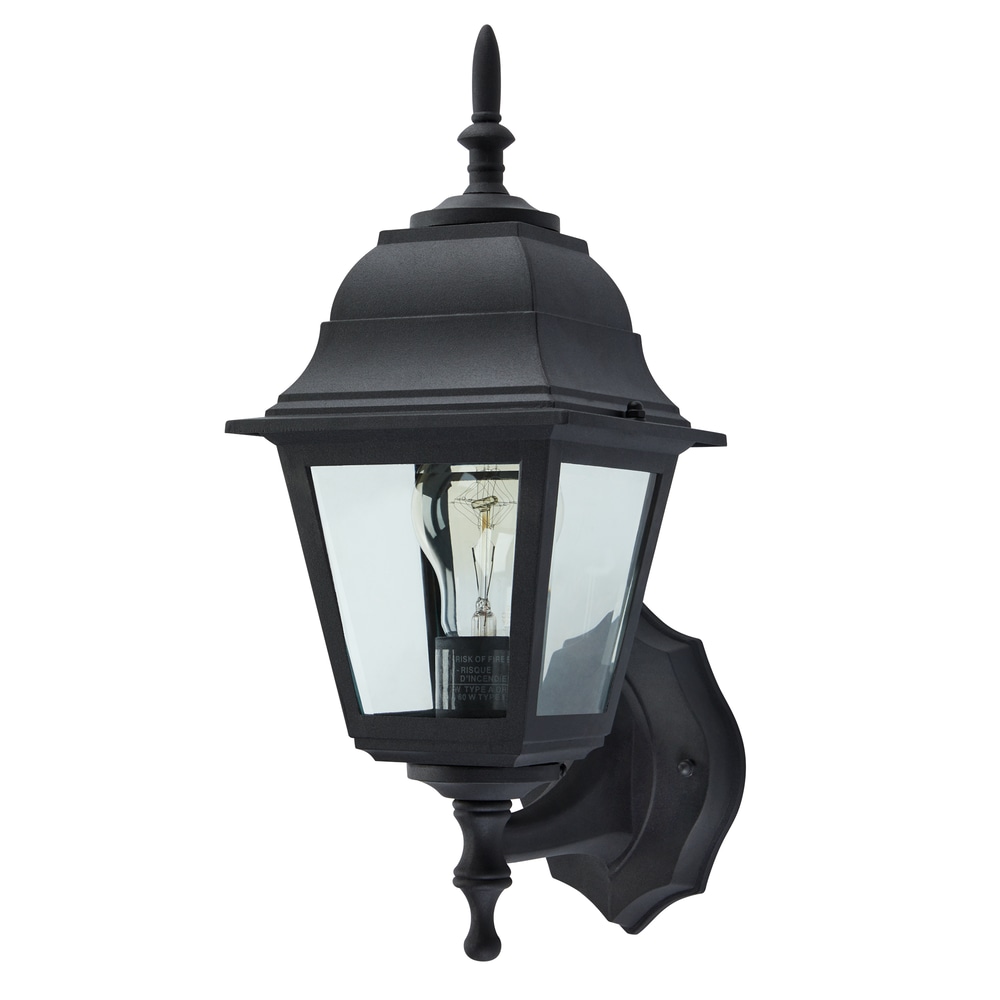 NOMA 2in1 Clear Glass Outdoor Wall Light, WeatherResistant, Black