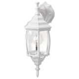 Applique murale d'extérieur suspendue incurvée verre biseauté transparent NOMA, résistant aux intempéries, choix de couleurs Front_Three_Fourths_Angled_Left