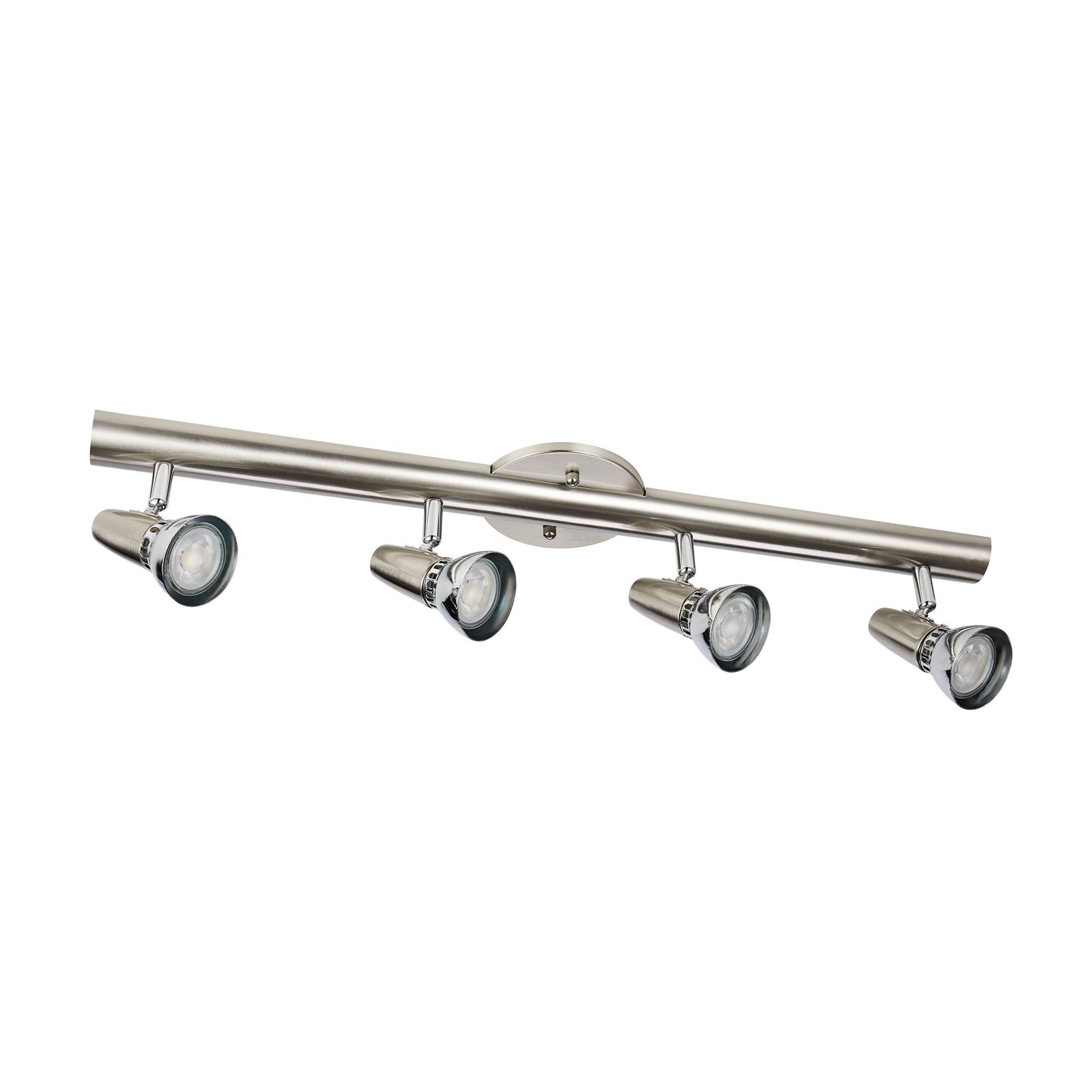 NOMA Futura 4-Light Track Light Fixture, Matte Nickel/Chrome Front_Angled_Right