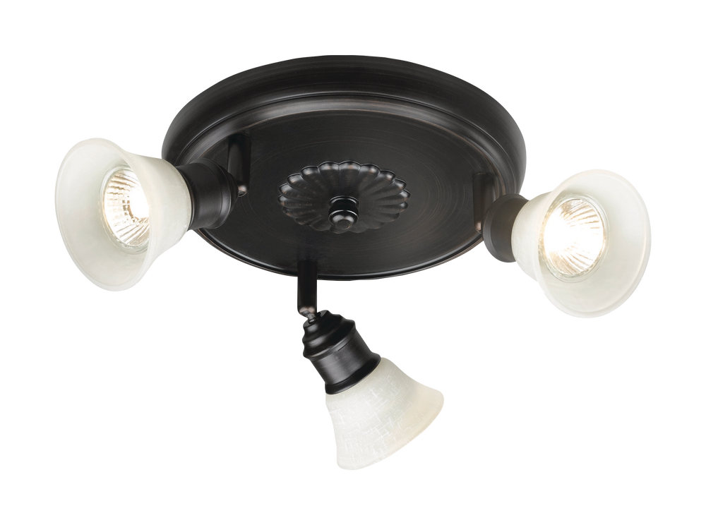 NOMA Stratford 3Light Cream Linen Glass Shades Canopy Light Fixture