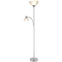 For Living 2-Light Frosted Plastic Shade Floor Lamp, 71.3-in, Silver