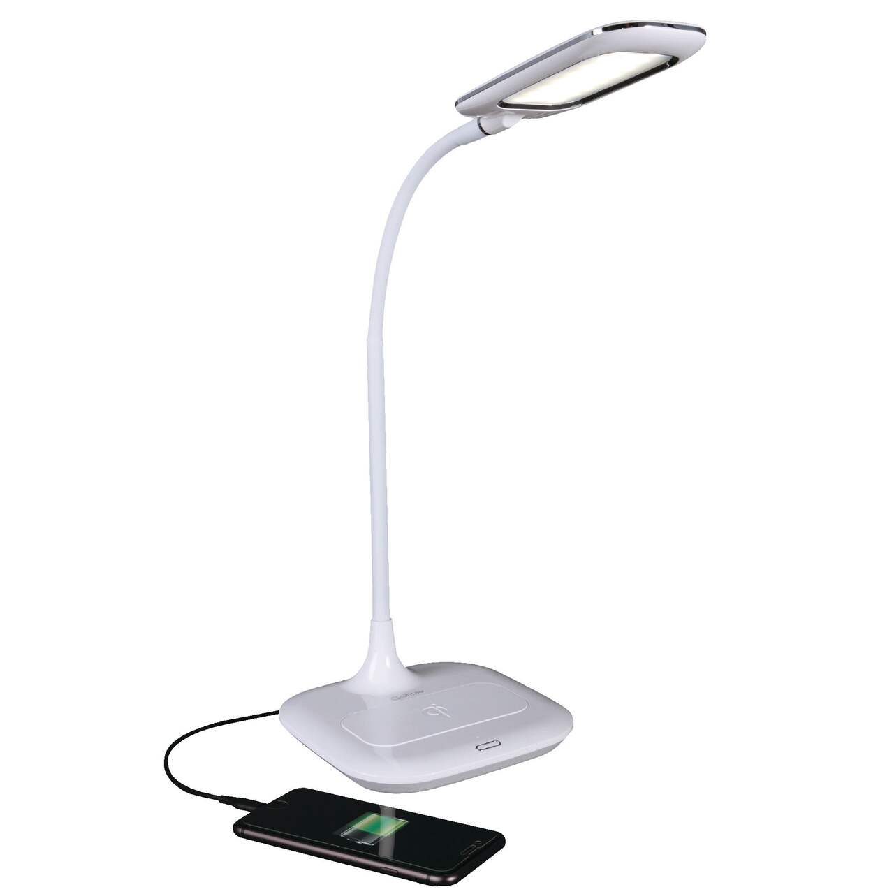 Lampe de bureau avec chargement compatible Qi et luminosité/couleurs  réglables