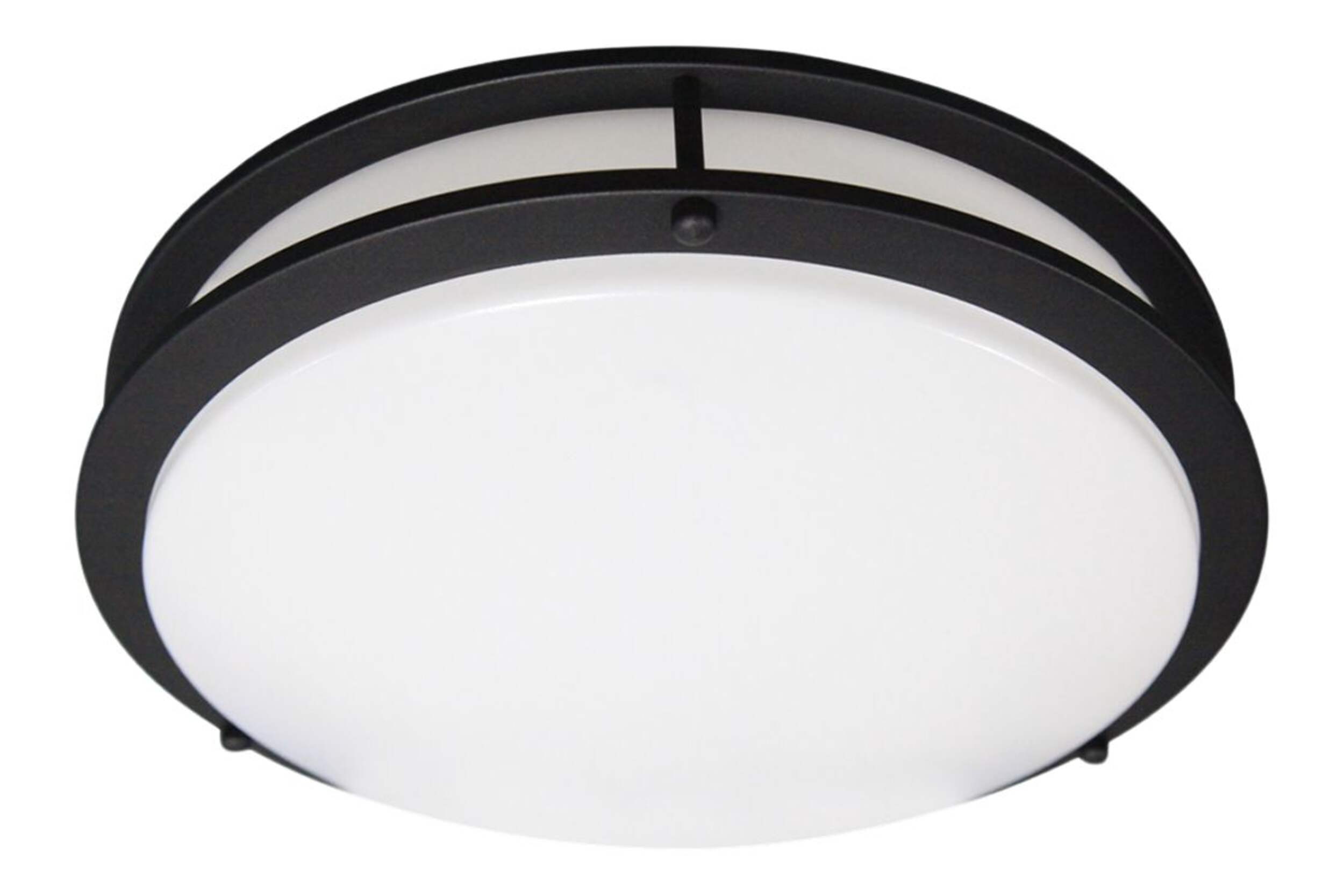 Plafonnier encastré à DEL NOMA, intensité réglable, noir mat avec abat-jour givré, 15 po Bottom_Plunge