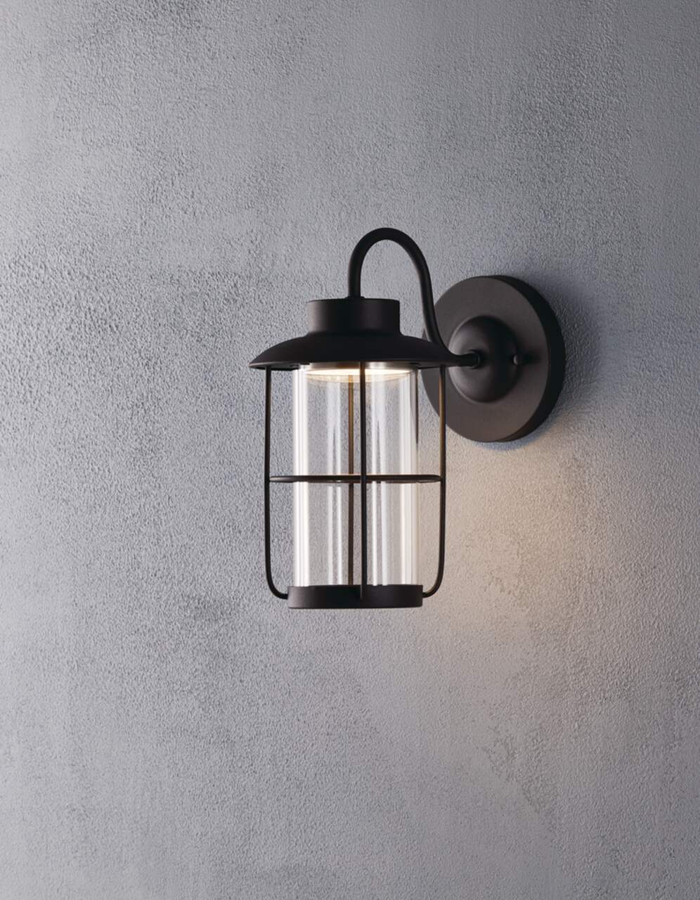 NOMA LED Clear Glass Outdoor Down Wall Light Matte Black Canadian Tire