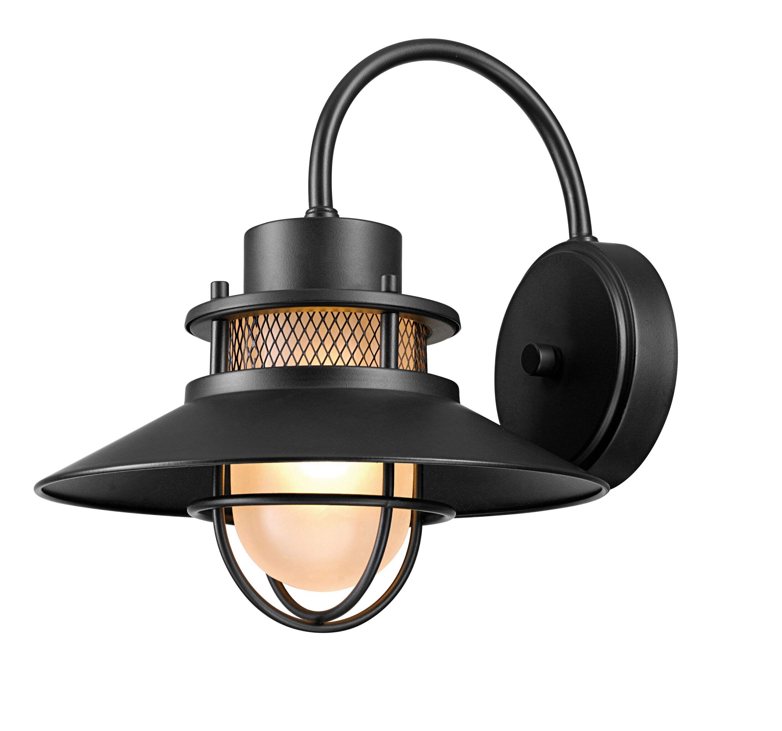 CANVAS Frosted Shade Indoor/Outdoor Wall Light, Matte Black Front_Flat