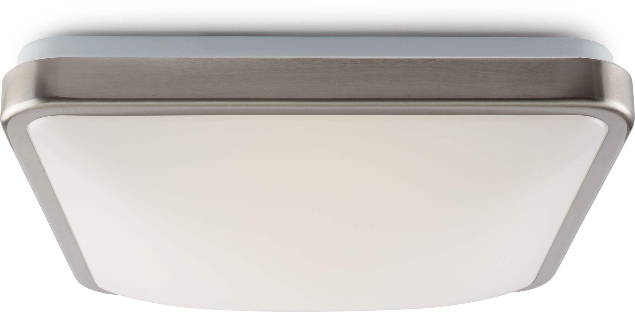 NOMA Square Frame LED Flush Mount Ceiling Light Fixture, Brushed Steel, 14-in Bottom_Plunge