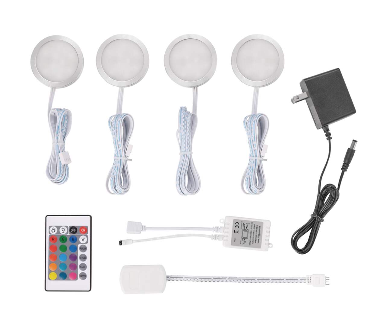 NOMA Plug In LED Puck Light with Remote 4 pk Canadian Tire