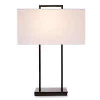 CANVAS Rectangular Table Lamp with USB Port, 22-in Front_Flat