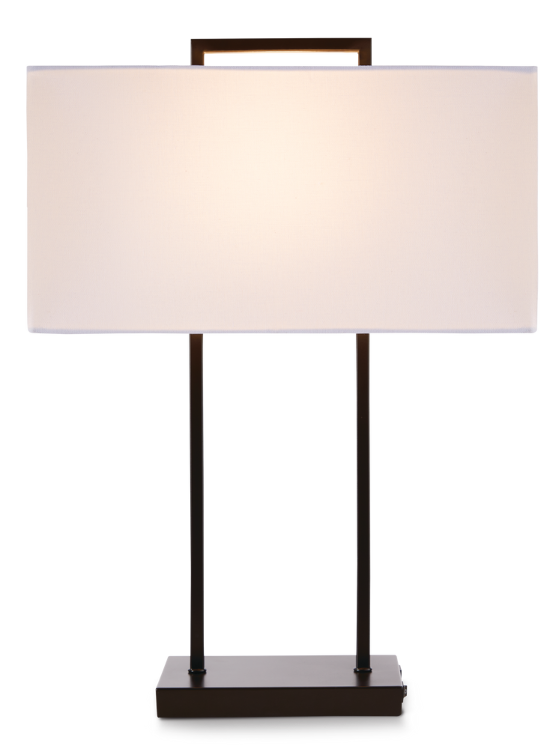 Lampe de table rectangulaire CANVAS avec chargement USB, 22 po