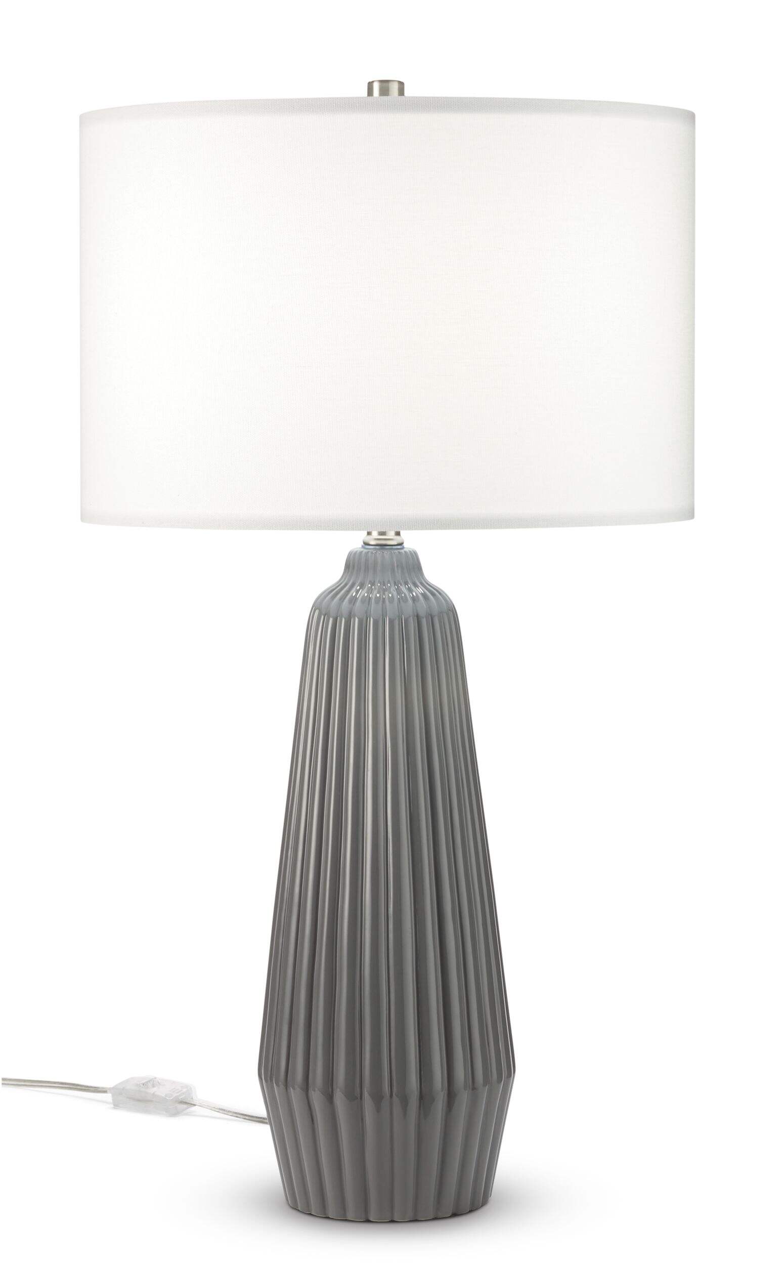 CANVAS Ribbed Table Lamp, 28-in Front_Flat