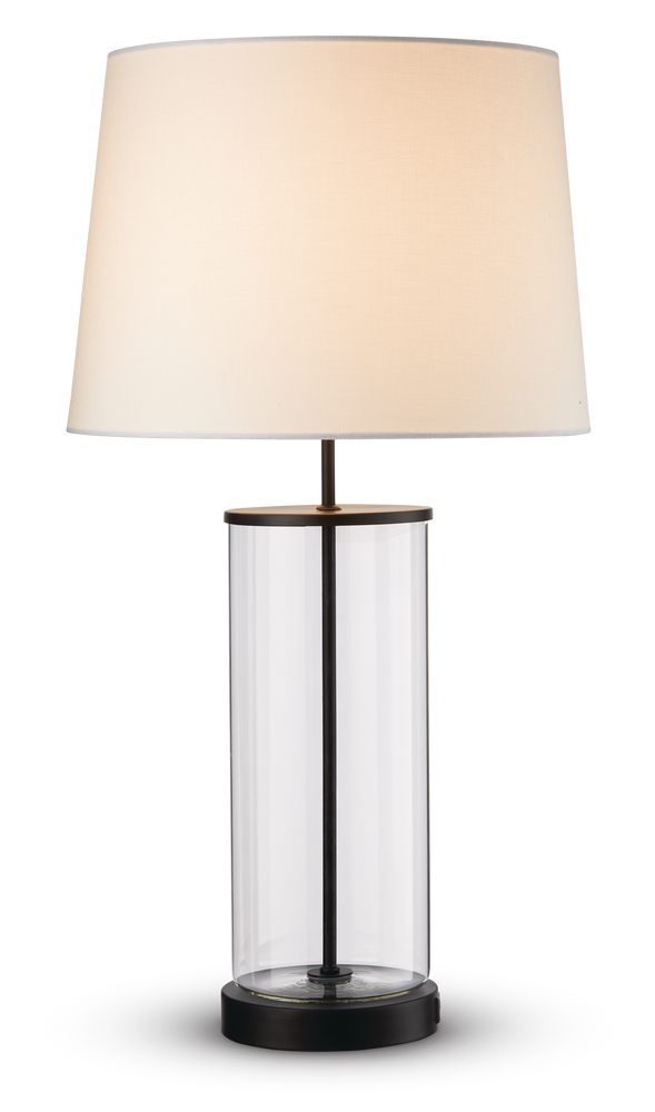 Lampe de table CANVAS à remplir avec chargement USB, 26 po, noir mat