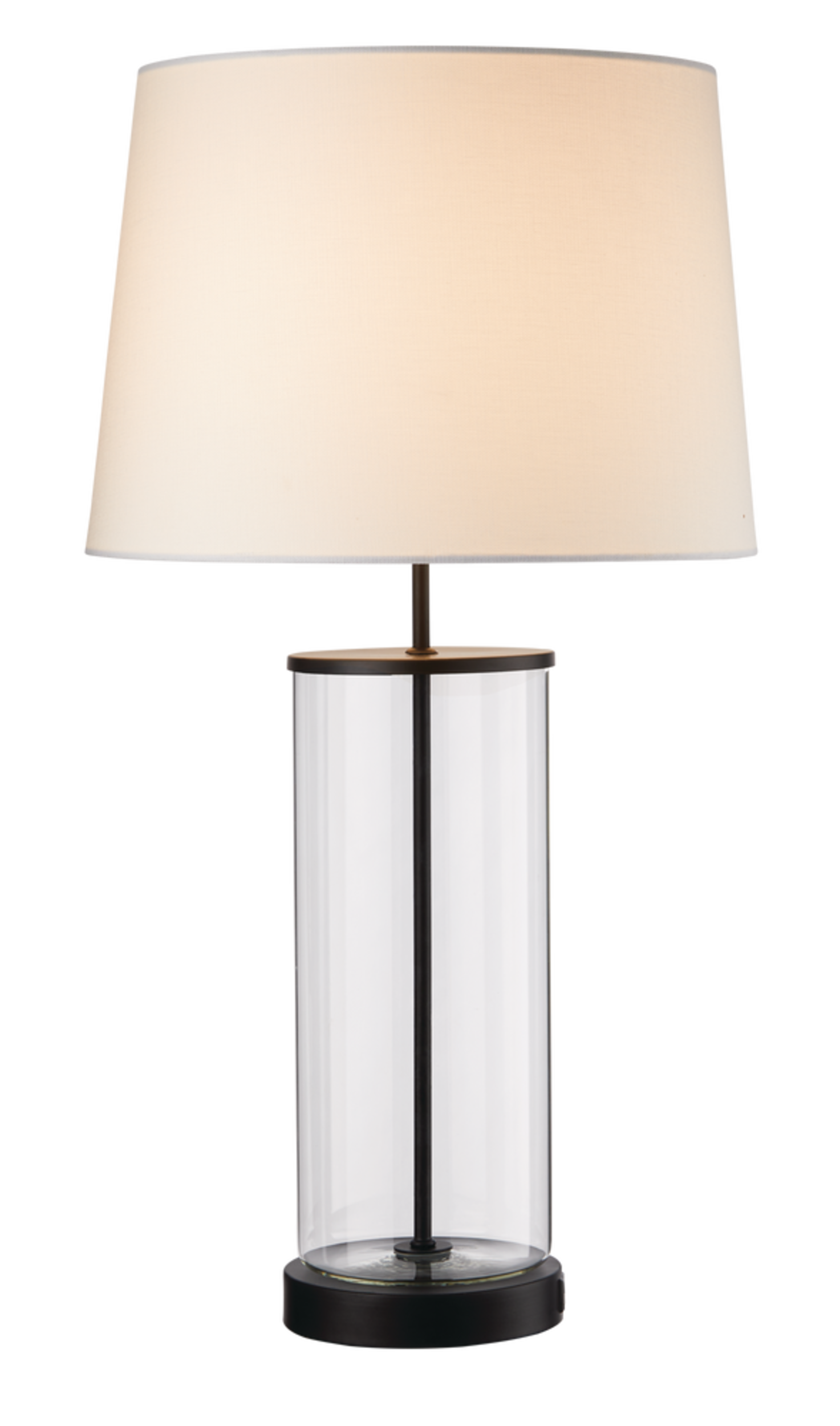 CANVAS Fillable Table Lamp with USB Port, 26-in, Matte Black Front_Flat