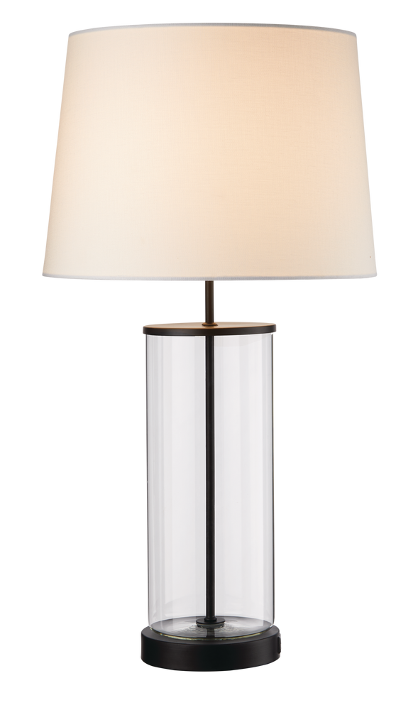 CANVAS Fillable Table Lamp with USB Port, 26in, Matte Black Canadian